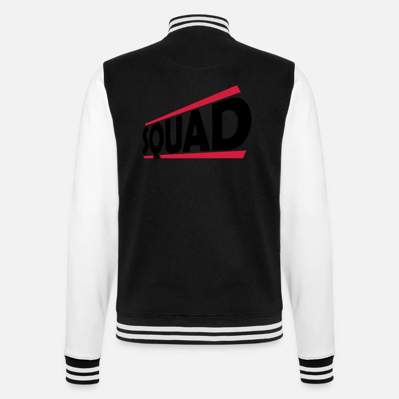 Squad Team Logo Design - College-Sweatjacke - Schwarz/Weiß
