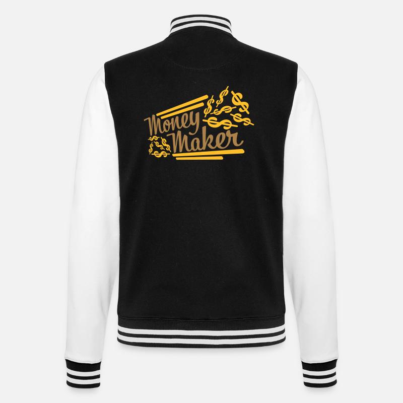 Selfmade Money Maker Dollar - College-Sweatjacke - Schwarz/Weiß