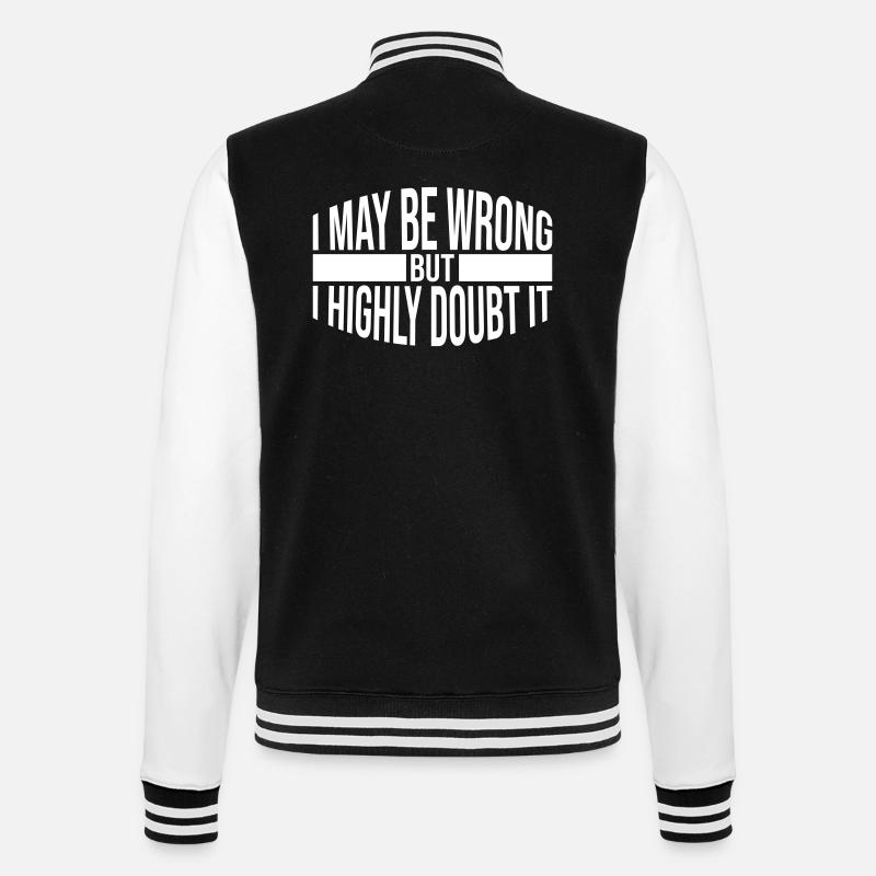 I may be wrong - College-Sweatjacke - Schwarz/Weiß