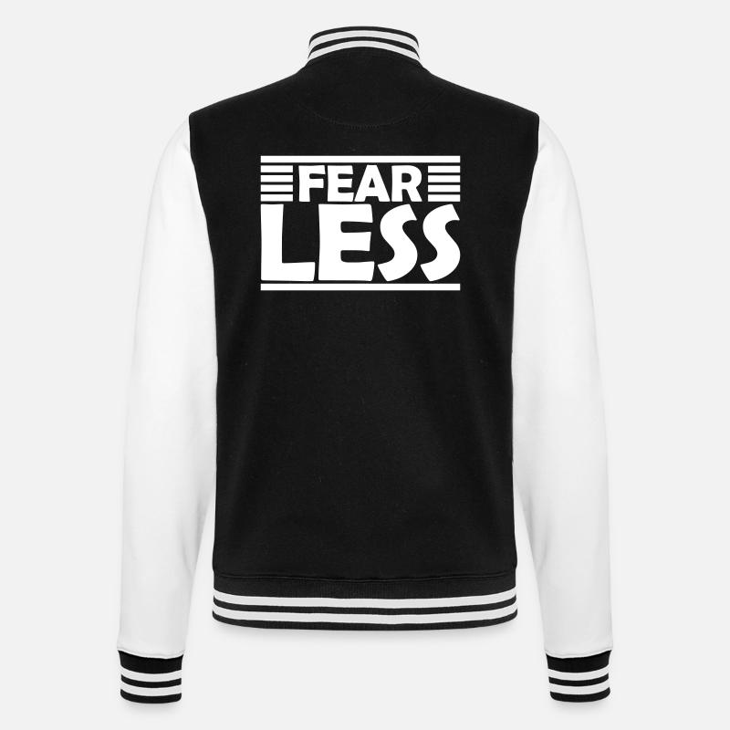 fearless Text Zitat Design - College-Sweatjacke - Schwarz/Weiß