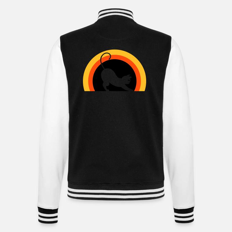 Cat > Vector Graphic ! Cat - College Sweat Jacket - black/white