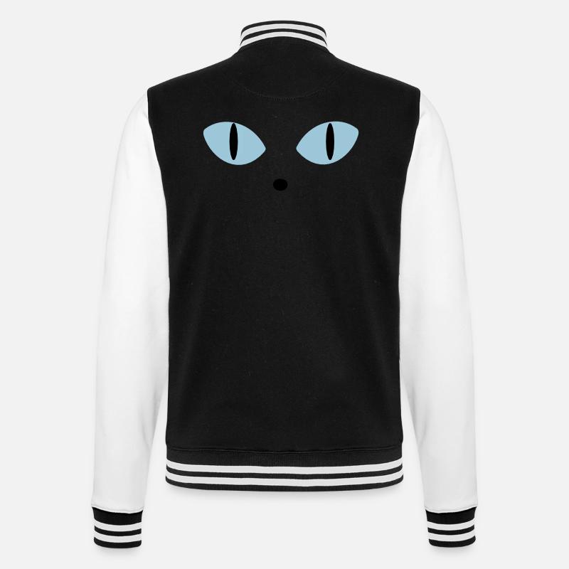 Blaue Augen - College-Sweatjacke - Schwarz/Weiß