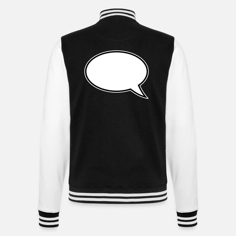 Sprechblase Design - College-Sweatjacke - Schwarz/Weiß