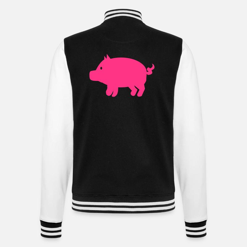 Cochon - Veste Teddy - noir/blanc