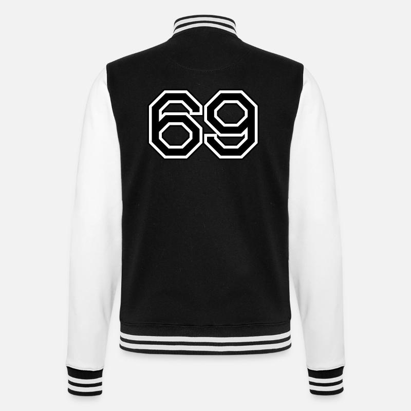 Year 69 - College-Sweatjacke - Schwarz/Weiß