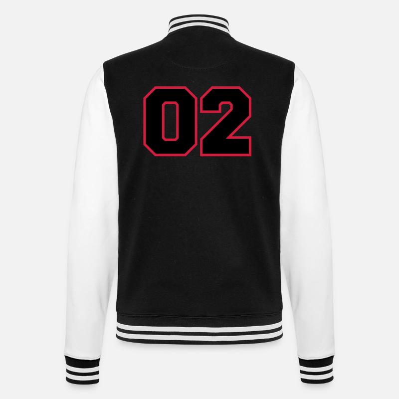 number02 - College-Sweatjacke - Schwarz/Weiß
