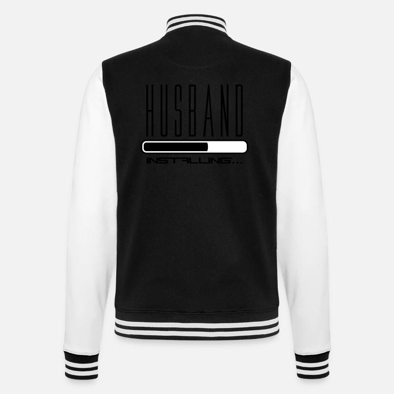 husband husband installing loading bar - College Sweat Jacket - black/white