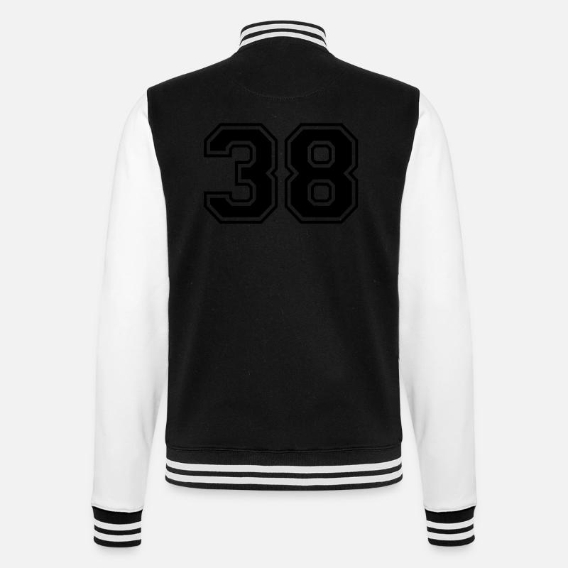 38 - College-Sweatjacke - Schwarz/Weiß