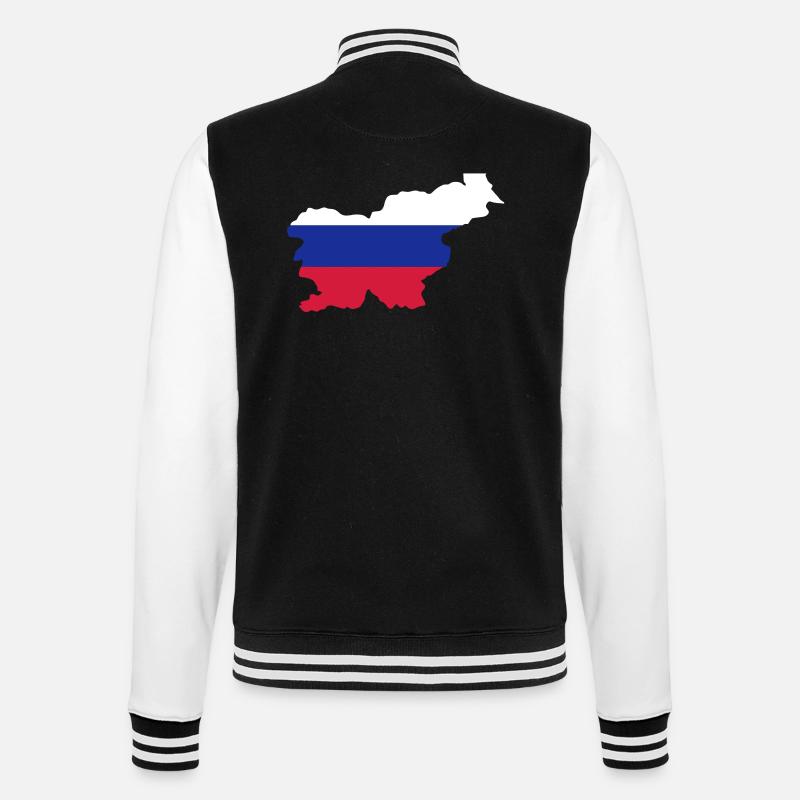 Slowenien - College-Sweatjacke - Schwarz/Weiß
