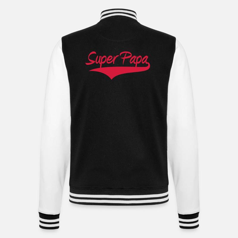 Super Papa ! - College-Sweatjacke - Schwarz/Weiß