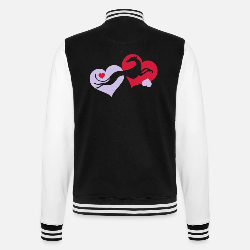 levrier_valentin2 - College-Sweatjacke - Schwarz/Weiß
