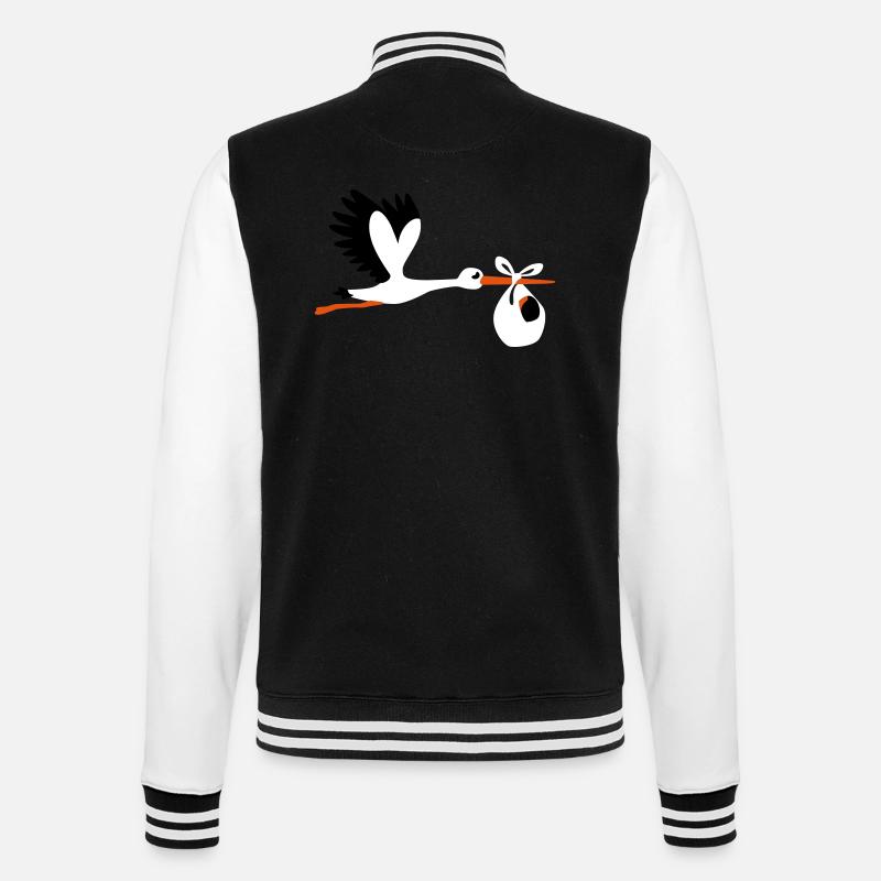 Storch - College-Sweatjacke - Schwarz/Weiß