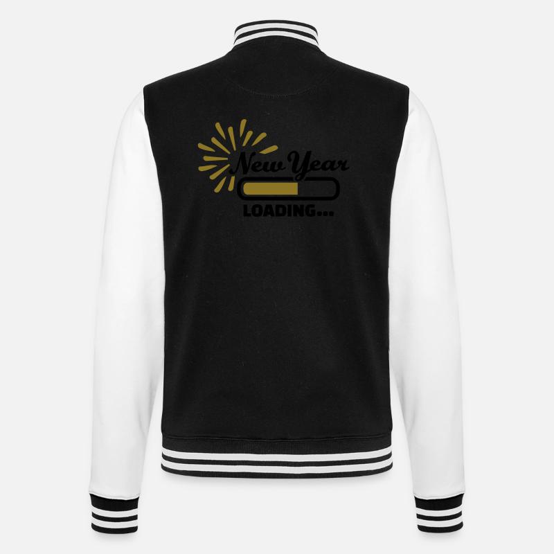 New Year Loading - College Sweat Jacket - black/white