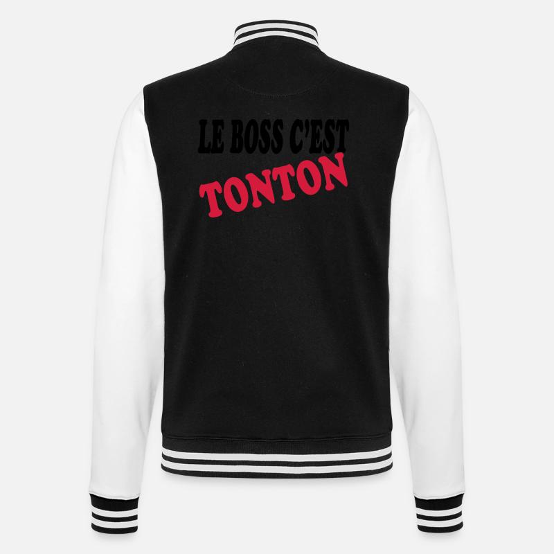 Le boss c'est tonton - Veste Teddy - noir/blanc