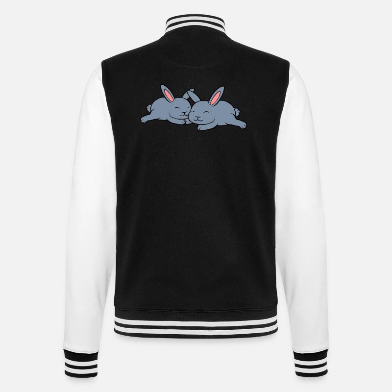 2 bunnies in love - College Sweat Jacket - black/white