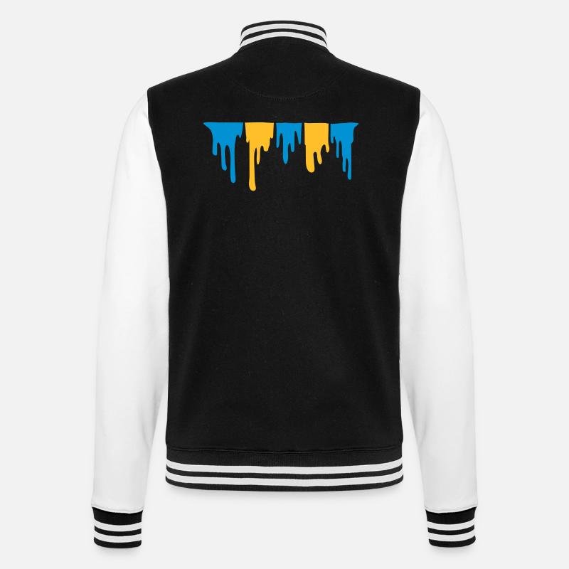 Tropfender klebriger Schleim - College-Sweatjacke - Schwarz/Weiß