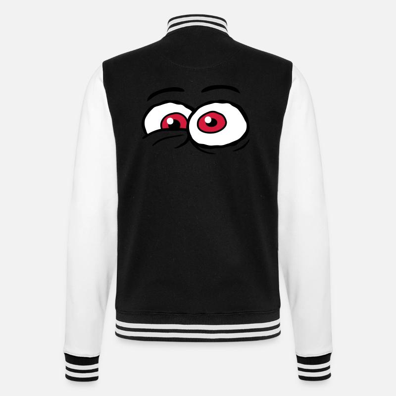 Comic Eyes Crazy Design - College Sweat Jacket - black/white