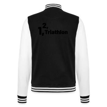 1 2 Triathlon - College-Sweatjacke - Schwarz/Weiß - Hinten - Marisol (170cm)