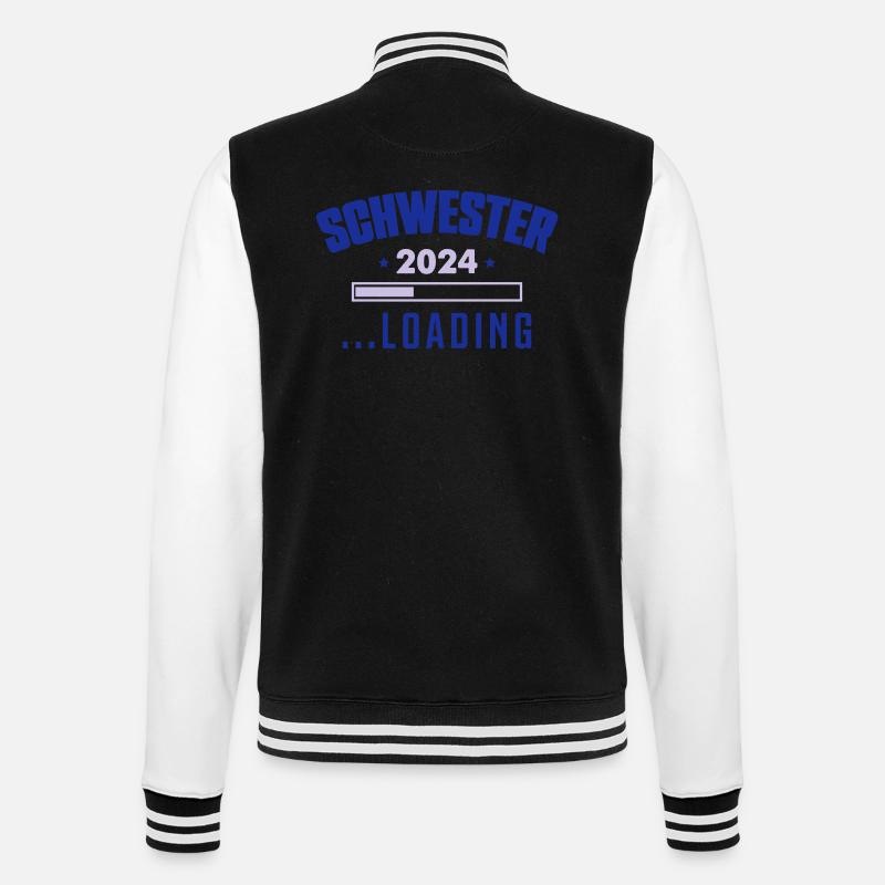 schwester 2024 - College-Sweatjacke - Schwarz/Weiß