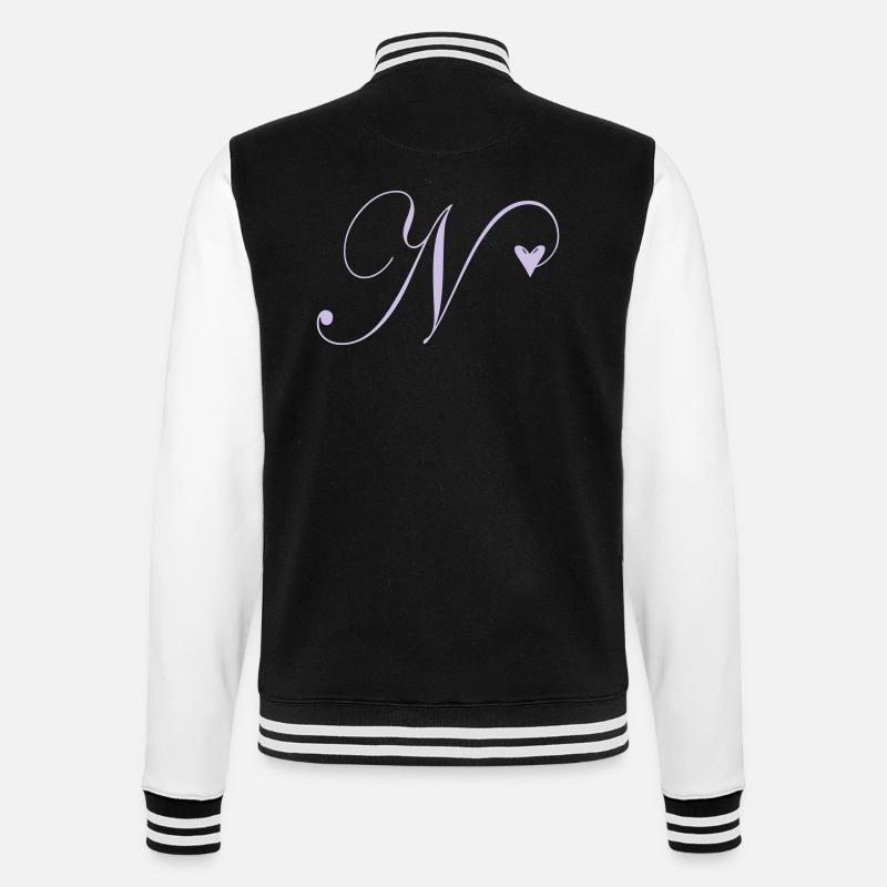 Monogram N Heart Vine - College Sweat Jacket - black/white