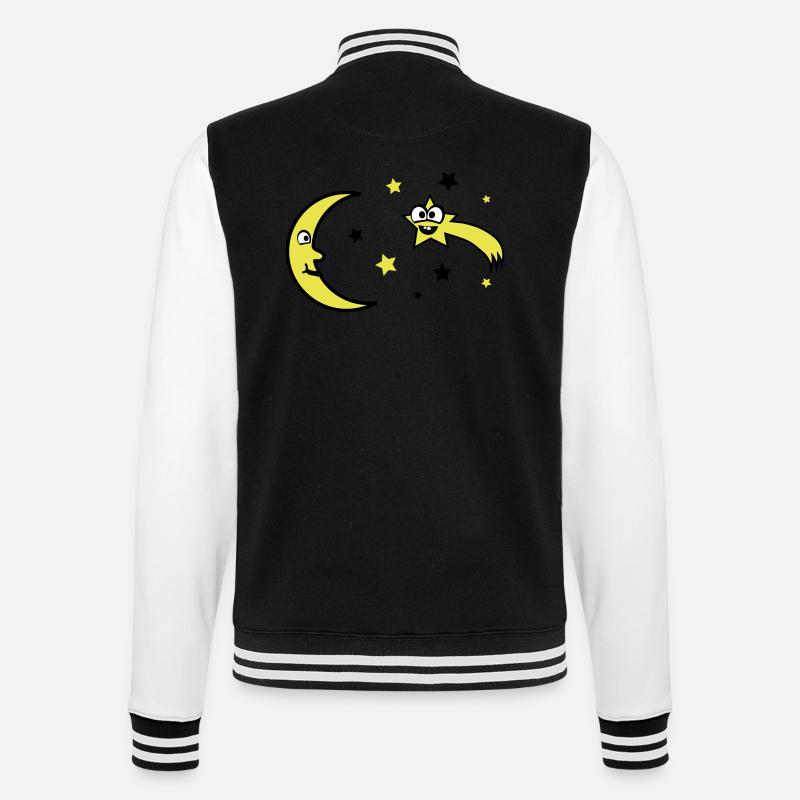 Lune et étoiles - Veste Teddy - noir/blanc
