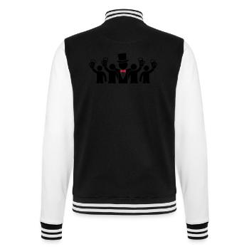 Bräutigam Crew Junggesellen - College-Sweatjacke - Schwarz/Weiß - Hinten - Marisol (170cm)