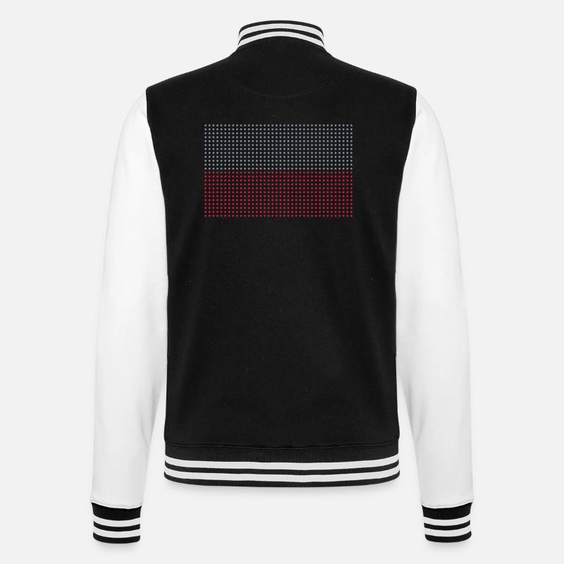 geo_flag_poland_plsph_2c - College-Sweatjacke - Schwarz/Weiß