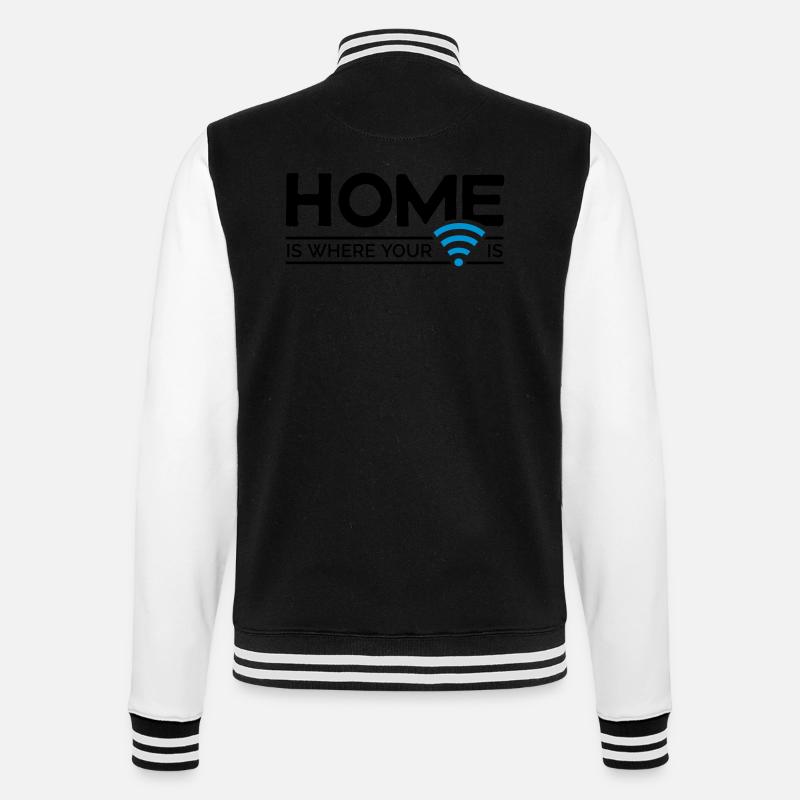 home is where … wi-fi - College-Sweatjacke - Schwarz/Weiß