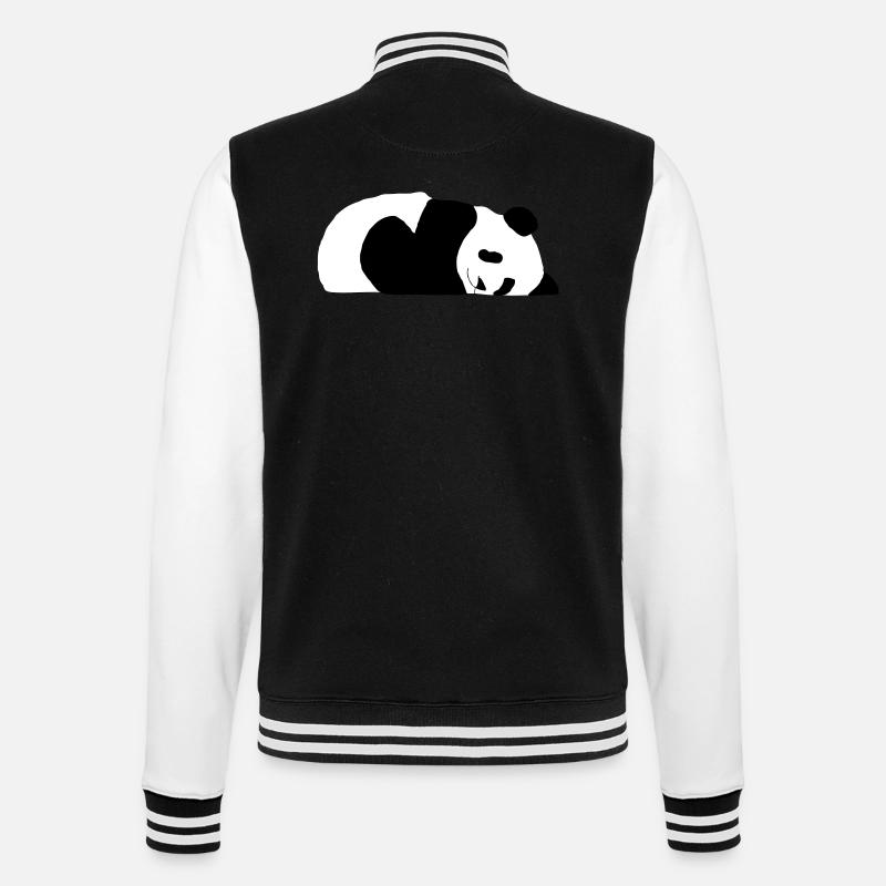 Schlafender Panda - College-Sweatjacke - Schwarz/Weiß