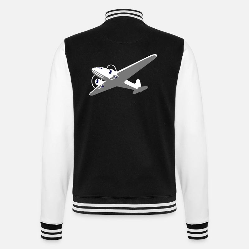 Propellerplan - Collegesweatjacka - svart/vit