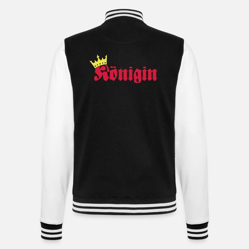 Königin - College-Sweatjacke - Schwarz/Weiß