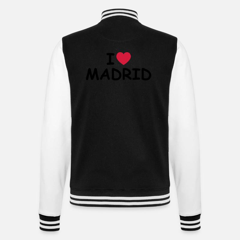 I love Madrid - College Sweat Jacket - black/white