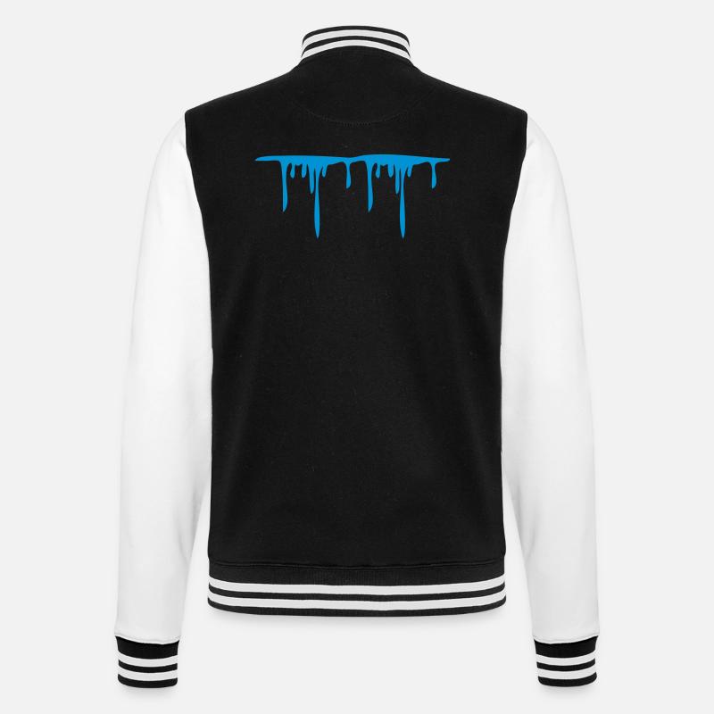 water_dropping_pattern - College-Sweatjacke - Schwarz/Weiß
