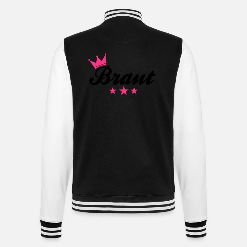 JGA - jeune mariée d'équipe - Veste Teddy - noir/blanc