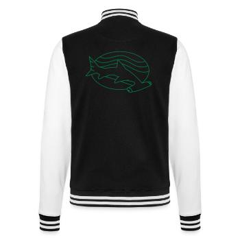 hammerhead in the ocean waves - College Sweat Jacket - black/white - Back - Marisol (170cm)
