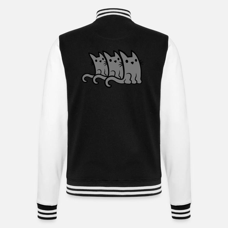 3 petits chats mignons - Veste Teddy - noir/blanc