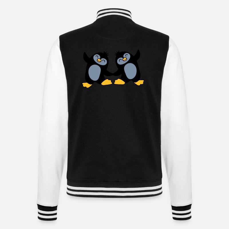 2 pingouins mignons dansant - Veste Teddy - noir/blanc