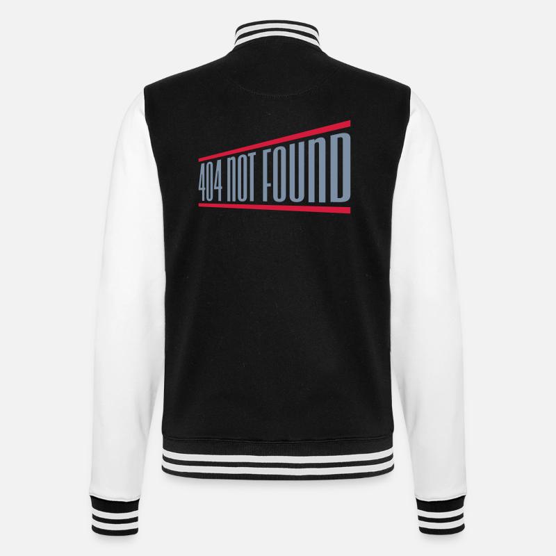 404 not found computer - College Sweat Jacket - black/white