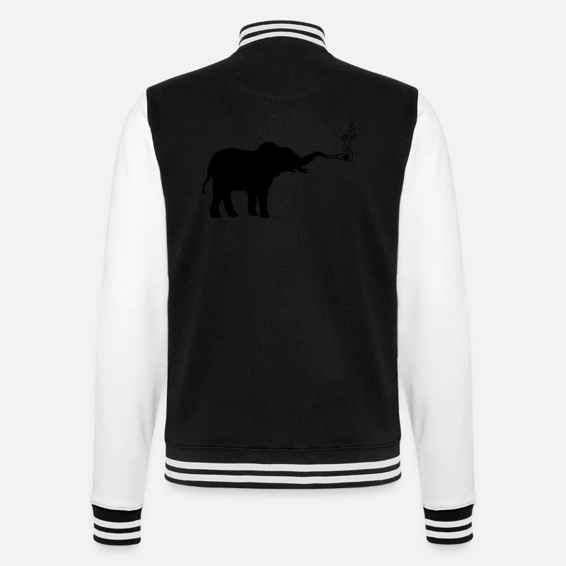 Joint Weed kiffender Elefant - College-Sweatjacke - Schwarz/Weiß