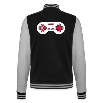 Design Retro Gamer Controller - College-Sweatjacke - Schwarz/Grau meliert - Hinten - Marisol (170cm)