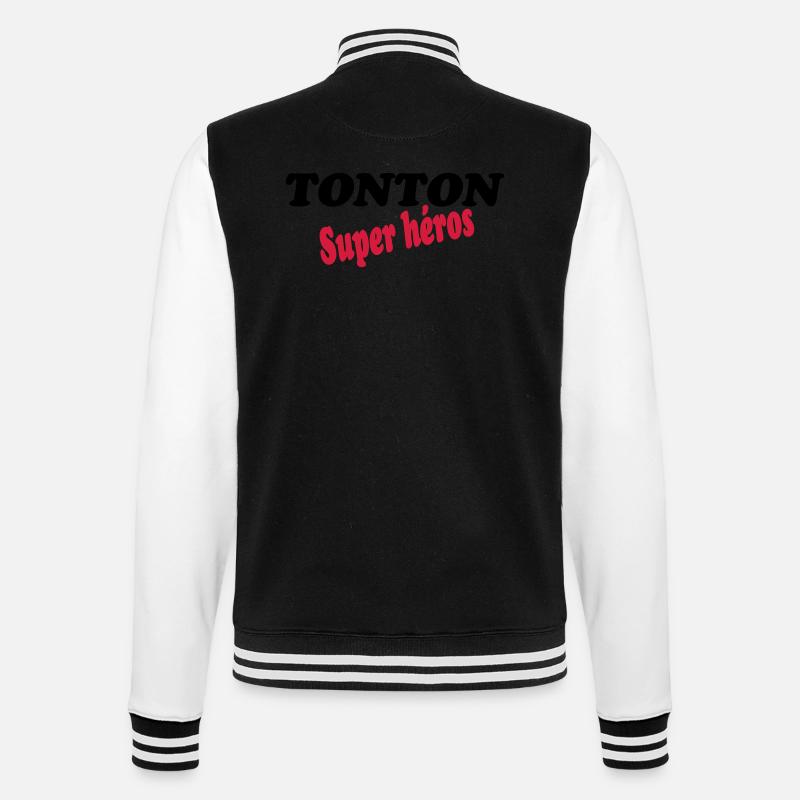 Onkel Superheld - College-Sweatjacke - Schwarz/Weiß