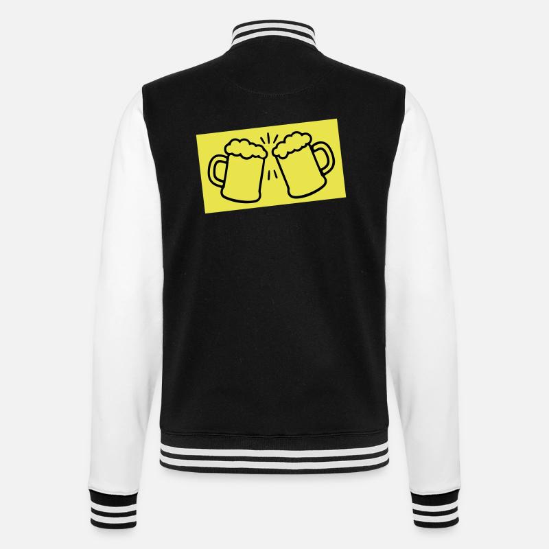 Bierglas Bier Symbol - College-Sweatjacke - Schwarz/Weiß