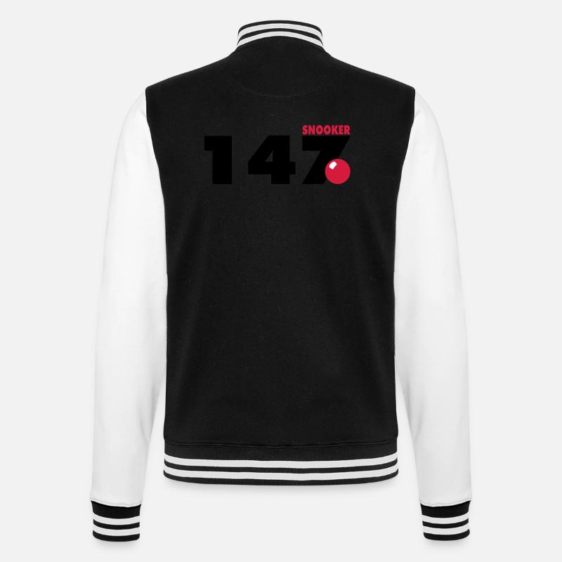 147 Snooker - College-Sweatjacke - Schwarz/Weiß