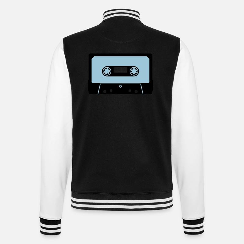 kassette02_2f - College-Sweatjacke - Schwarz/Weiß