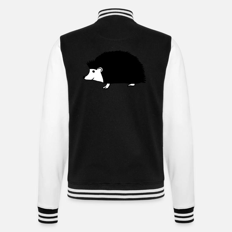 hand drawn hedgehog - Veste Teddy - noir/blanc