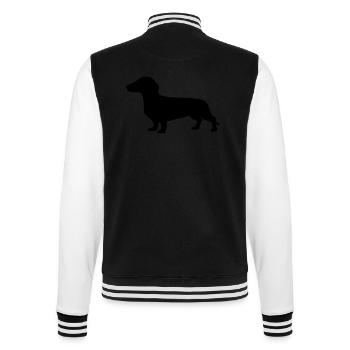 Dackel - Hund - College-Sweatjacke - Schwarz/Weiß - Hinten - Marisol (170cm)