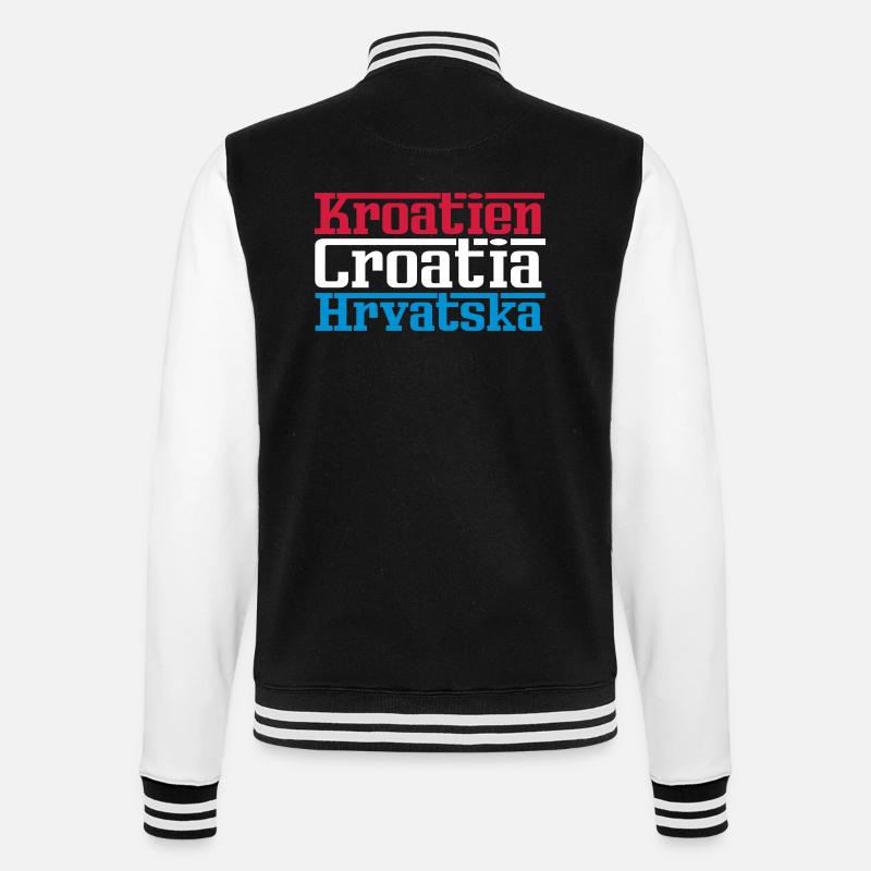 Kroatien - College-Sweatjacke - Schwarz/Weiß