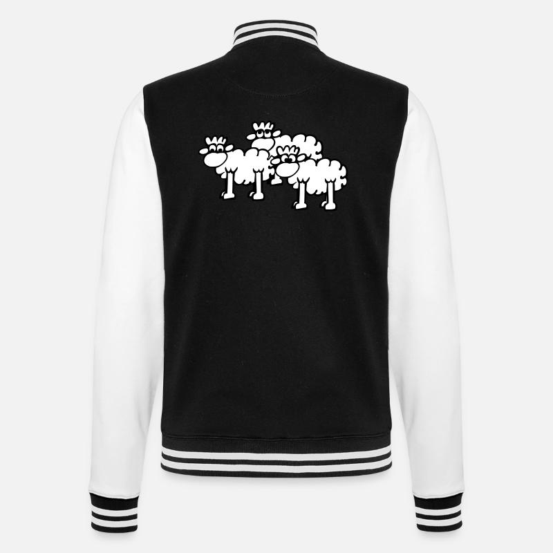 Schafe - College-Sweatjacke - Schwarz/Weiß