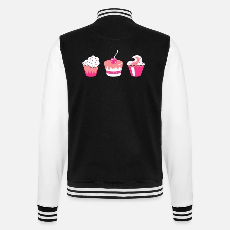 Three muffins - College Sweat Jacket - black/white