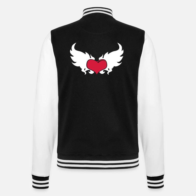 Ein loderndes Herz - College-Sweatjacke - Schwarz/Weiß